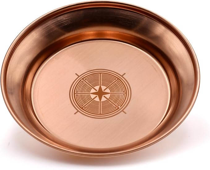 Copper Offering Bowl Ritual Plate Great for Altar,Incense Burner, smudging Bowl, Offering Dish,Candle Trays, Ash Catcher,Jewelry Dish (Mormon Totem)