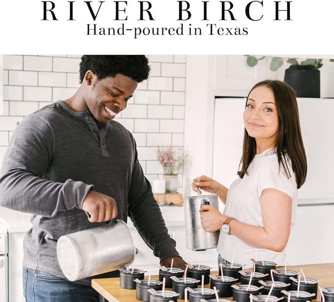 River Birch Candles Tobacco Vanilla Scented Candle | Premium, All-Natural, Non-Toxic, Soy Candles | 8 oz. Black Matte Tin Travel Candle | Cozy Relaxing Gifts for Home