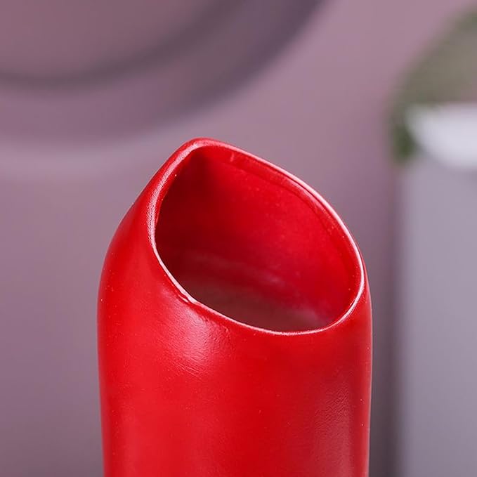 Creative Lipstick Shape Vase, Modern Flowers Pot Unique Vase Beautiful Resin Exquisite Realistic Lipstick Shape Decorative for Book Shop Coffee Shop (Gold)