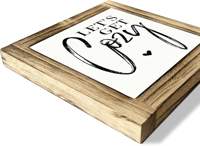 Inspirational Decor, Decorative Wooden Box Sign, Farmhouse Table Shelf Decoration, Front Door Decor Sign, Rustic Home Decors, Housewarming Decors, Let's Get Cozy Sign, 5.9×5.9 inches