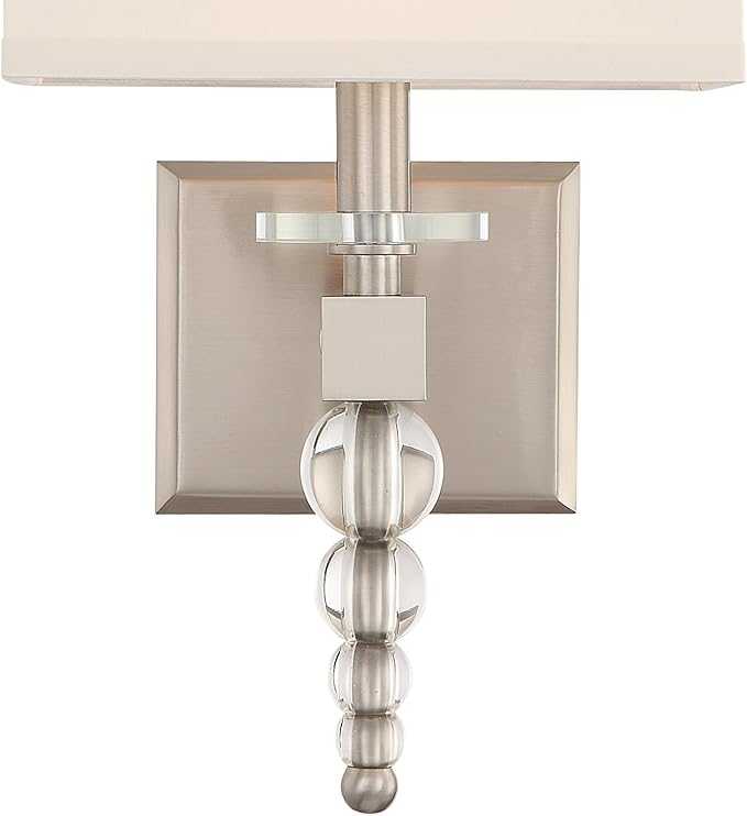 Crystorama Clover 1 Light Brushed Nickel Sconce