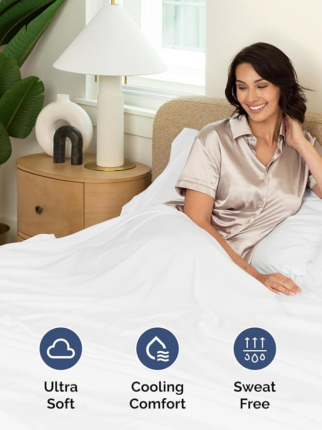 Extra Deep Twin XL Sheet Set - 4 Piece Breathable & Cooling Sheets - Hotel Luxury Bed Sheets Set - Easy & Secure Fit - Soft, Wrinkle Free & Comfy Sheets Set - White Sheet Set with Extra Deep Pockets