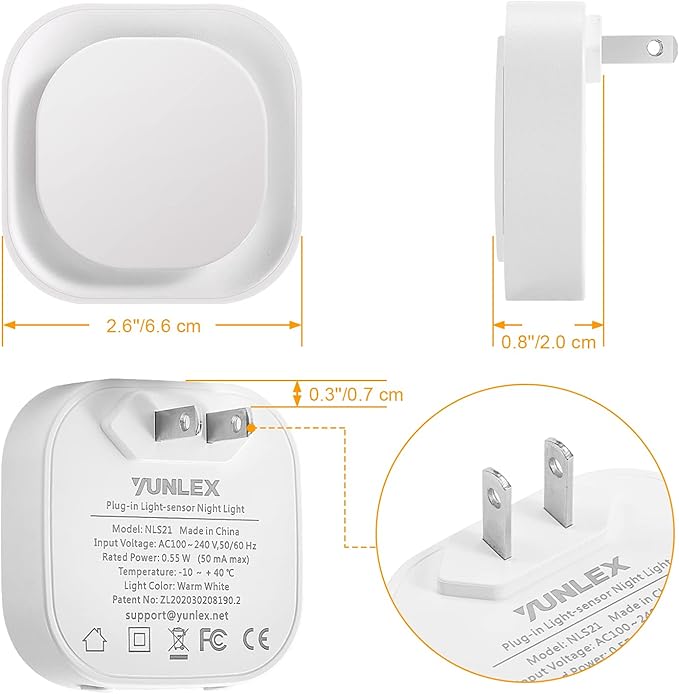6 Pack Plug in Dimmable Night Light, Blue Nightlight, Auto Dusk to Dawn Sensor, LED Night Light, Soft Glow, Diffused Light for Bathroom, Hallway, Stairs, Kitchen, Bedroom