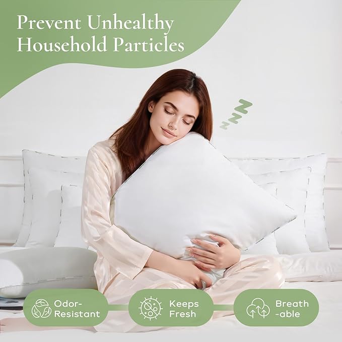 Throw Pillow Inserts (Pack of 4, 20 x 26 Inches, White) - Hypoallergenic 100% Virgin Fiber Lumbar Pillow Form Microfiber Throw Pillows for Bed and Couch Pillows | Indoor Decorative Pillow