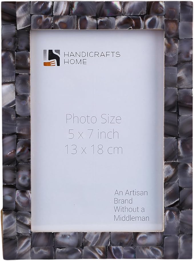 Handicrafts Home 5x7 Picture Frame Mother of Pearl Collection, Handcrafted Photo Frame, Small Picture Frame for Living Room, Wall Decor, Office Desk Decor, Vintage Picture Frames, Gift for her, Thanksgiving gift for friends & Family