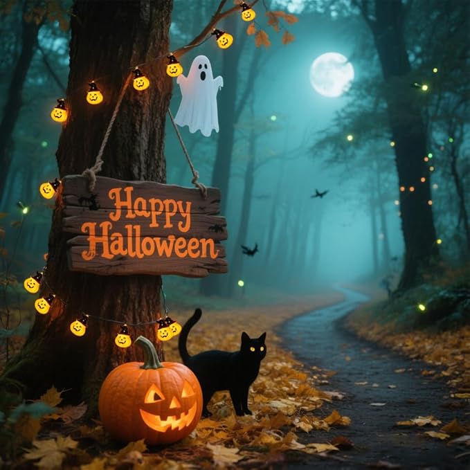 Halloween Lights Battery Operated 20 LED Pumpkin String Lights Outdoor Indoor Decoration,Garden, Gate, Yard, Halloween Decoration