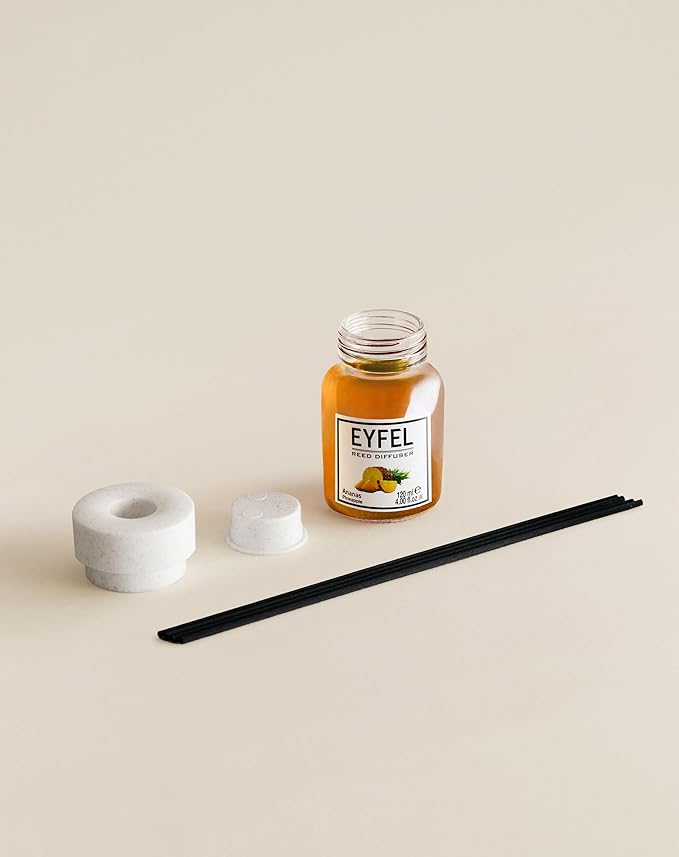 EYFEL Reed Diffusers for Home – Pineapple Reed Diffuser Set 4.05 fl oz Oil Diffuser Sticks, Bathroom Diffuser, Home Fragrances, Scented Sticks, Home Decor