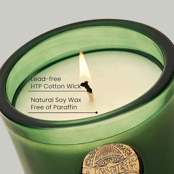 M&SENSE Natural Soy Candle | Eucalyptus Cedarwood& Emerald Green | 9.2 oz, 50H Burn Time | Luxury Scented Candle for Relaxation, Gifting, Home Décor | Ideal for Bedroom, Office, Party Ambiance