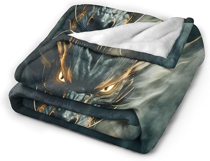Tijuboni Chinese Dragon Throw Blanket Black Dragon Gifts for Men Women Girls Boys Kids Adults Soft Flannel Fleece Blanket for Couch Sofa Bed Home Decor 60"x80"