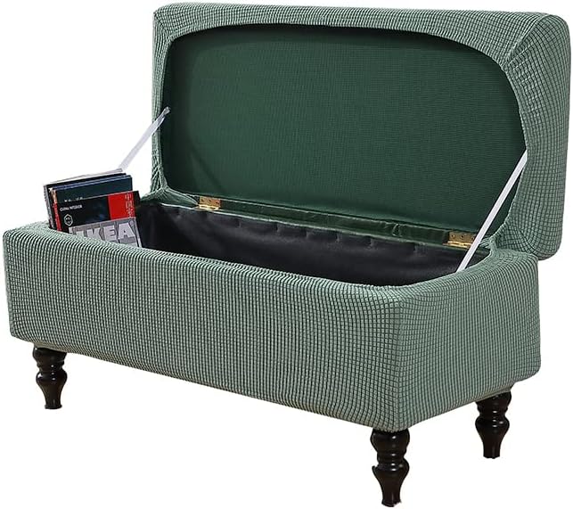 FUANGUI Ottoman Cover Stretch Storage Ottoman Bench Slipcover Printed Folding Storage Bench Ottoman Cover Footrest Stool Slipcover Footstool Protector Cover with Elastic Bottom, Large