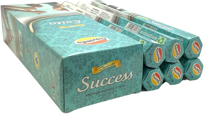Govinda Premium Incense - 120 Masala Coated Incense Sticks (Success)