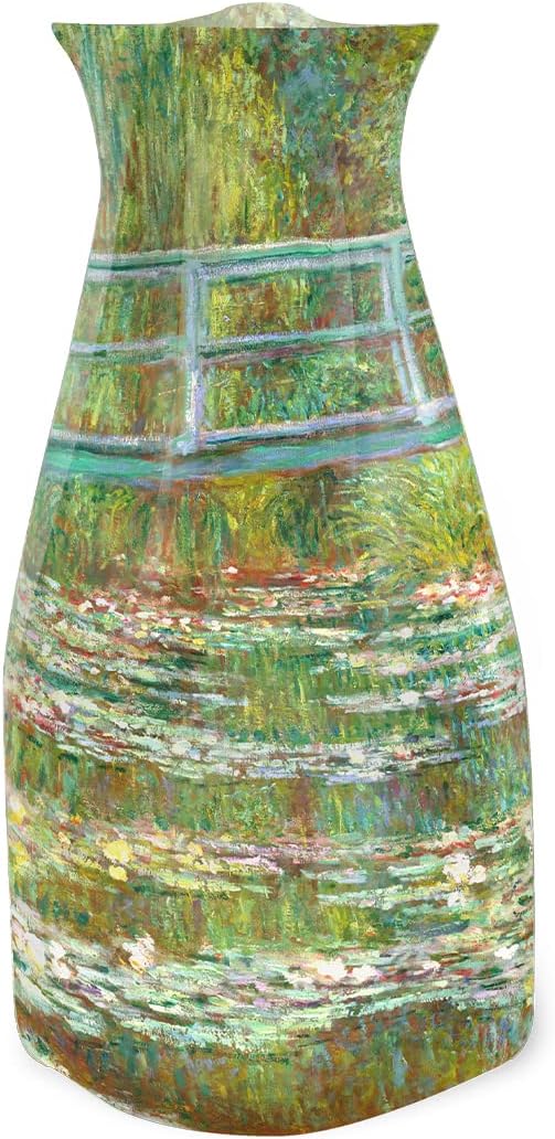 MODGY Expandable Flower Vase Plastic Decorative Modern Vases for Flowers Centerpieces Dining Table Decor Living Room Bathroom Wedding Office, Monet, Water Lily Pond