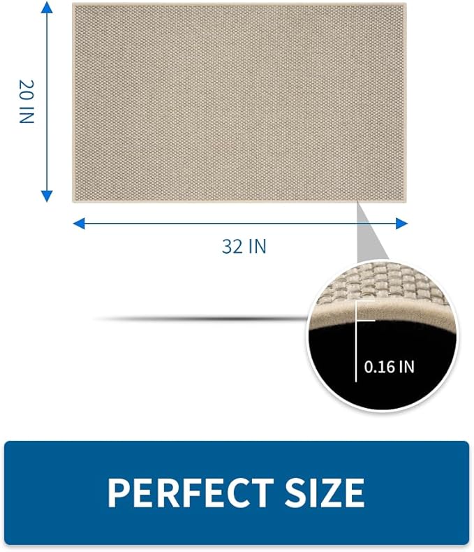 MontVoo Kitchen Rugs and Mats Non Skid Washable, Absorbent Runner Rugs for Kitchen, Front of Sink, Kitchen Mats for Floor (LightBeige, 20"x32")