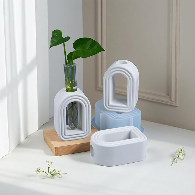 Vase Resin Molds with 3 Test Tube Arch Shape Silicone Vase Mold for Epoxy Resin Casting Hydroponic Flower Preservation DIY Wedding Centerpiece Home Decor (Arch Shape)
