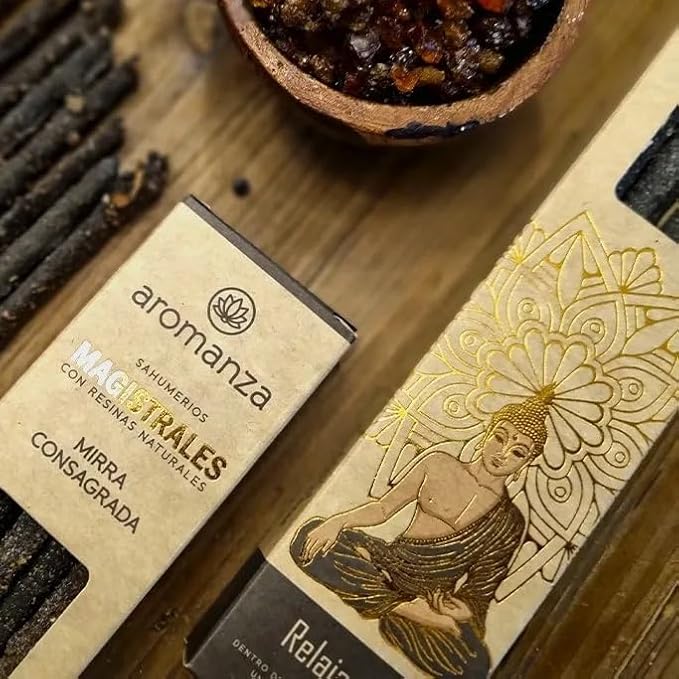 Masterful Incense Sticks 8 u CONSECRATED Myrrh – The Sacred Essence of Relaxation, Healing & Spiritual Purification. Aromanza