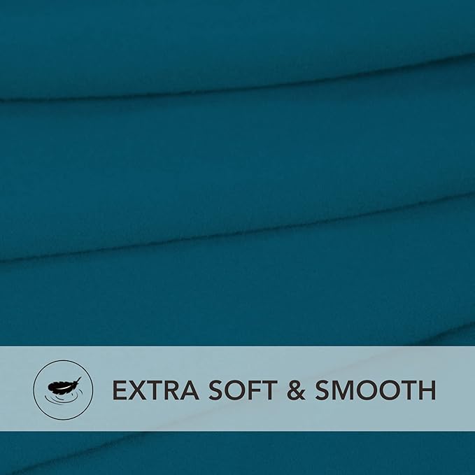 PureFit Super Stretch Soft Form Fit Ottoman Cover Rectangle - Ottoman Slipcovers for Foot Stool & Folding Storage Furniture for Living Room with Nonslip Elastic Bottom (Medium, Peacock Blue)