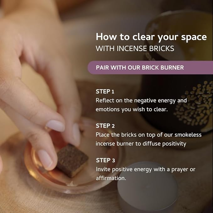 Palo Santo & Lavender Smokeless Incense Bricks Refill | 3 x 9 Bricks | Aromatherapy | Smudging | Made with Essential Oils | Natural Air fresheners for Home | Spiritual Meditation Accessories