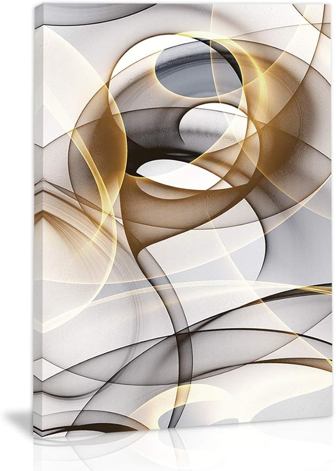 Abstract Wall Art Modern Abstract Wall Decor Gray And Gold Canvas Picture Painting Kitchen Prints Pictures for Home Living Dining Room