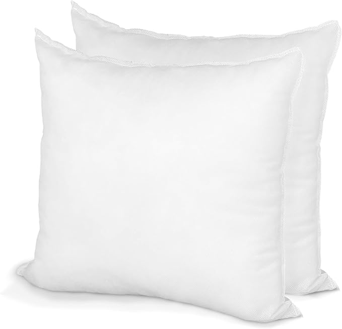 Hometex Throw Pillow Insert 16" x 16" Polyester Filled Standard Cover (2 Pack)