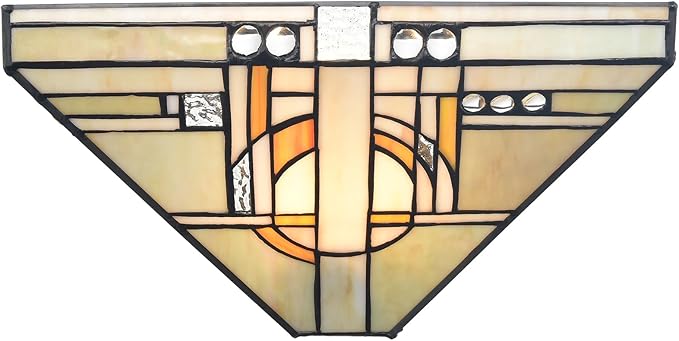 SAMTEEN Tiffany Wall Sconce 14-Inch 1-Light Antiqued Stained Glass Wall Light Fixture Tiffany Style Wall Lamp for Bedroom Living Room Hallway Foyer Kitchen Corner