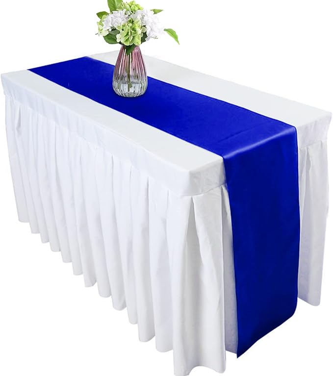 2 Pack Royal Blue Table Runners, Satin Table Runner 12x108 Inches Long, Silk and Smooth Fabric Table Runner for Wedding, Parties, Banquets, Events Decoration