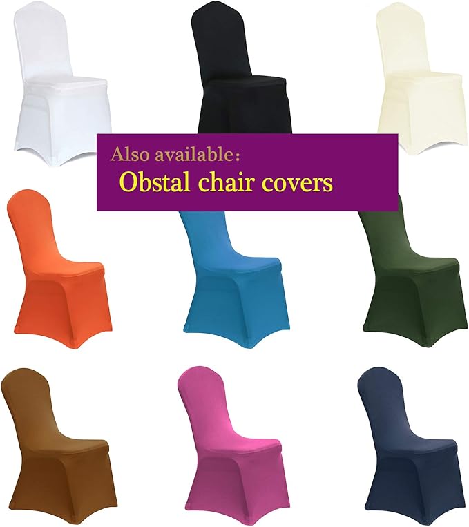 Obstal Dark Red Stretch Spandex Dining Room Chair Covers Set of 4 Universal Removable Washable Chair Seat Slipcovers Protector for Kitchen, Ceremony, Wedding, Banquet, Hotel and Party