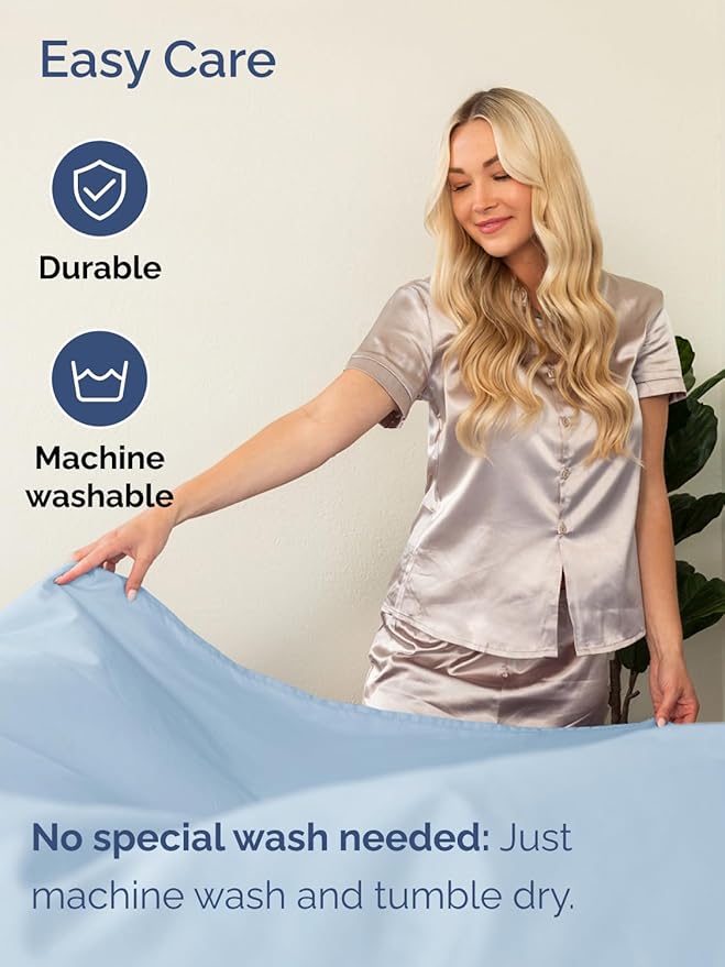 Extra Deep Twin XL Sheet Set - 4 Piece Breathable & Cooling Sheets - Hotel Luxury Bed Sheets Set - Easy & Secure Fit - Soft, Wrinkle Free & Comfy Sheets Set - Sky Blue Sheet Set w/Extra Deep Pockets