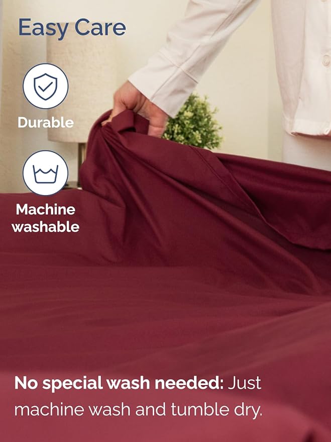 Extra Deep Cal King Sheet Set - 6 Piece Breathable and Cooling Sheets - Hotel Luxury Bed Sheets Set - Easy Fit - Soft, Wrinkle Free and Comfy Sheets Set - Burgundy Sheet Set with Extra Deep Pockets