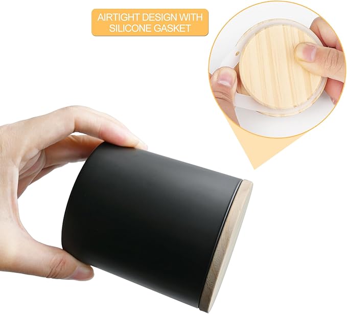 8 OZ Thick Candle Jars for Making Candles 15 Pcs, Black Empty Jars with Wood Lids for Candle Making, Sample Container,Matte Black