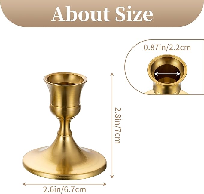 Sziqiqi Candlesticks Holder for Wedding Table Centerpiece - Gold Taper Candle Holders Candle Stick Holder Bulk for Christmas Candlelight Dinner Wedding Party Festival Decor 6 Pieces