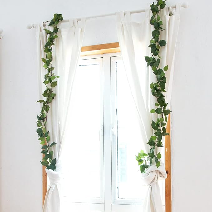 3 Strands Artificial Vines Kit, 71" Silk Eucalyptus Ivy Garland Green Leaves Natural Odorless, Fake Greenery Hanging Plants Decoration for Home, Bedroom, Wall, Party, Wedding Decor