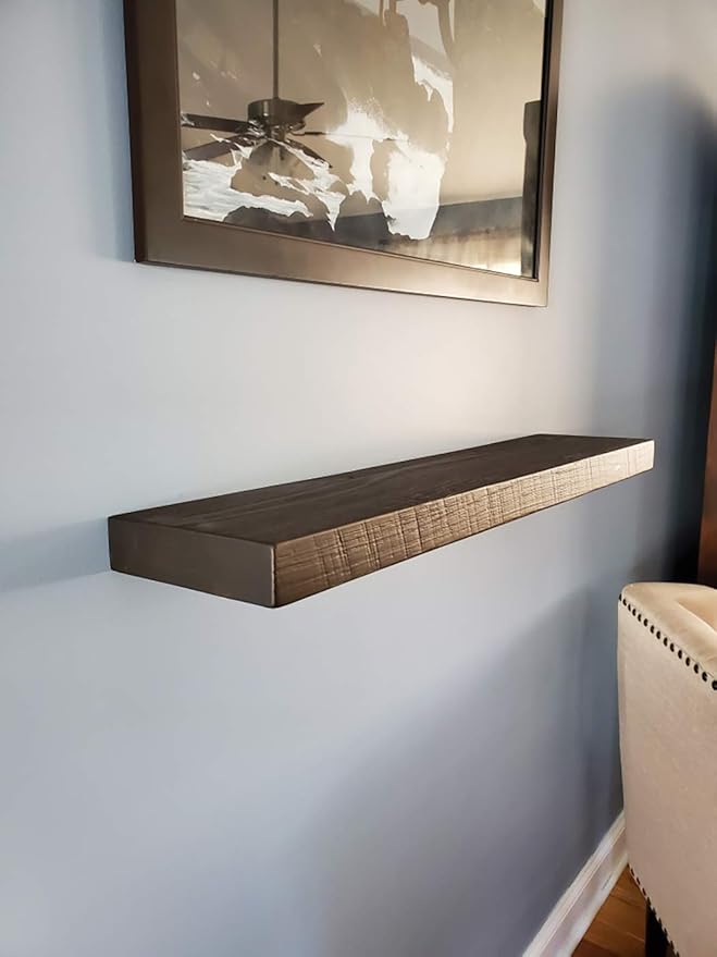 joelsantiques 36 Inch Wooden Floating Shelves for Wall - 36x10x2 in - Made of Natural Wood - Long Heavy Duty Rustic Wall Shelves for Bedroom - Perfect for Living Room, Kitchen - Mocha