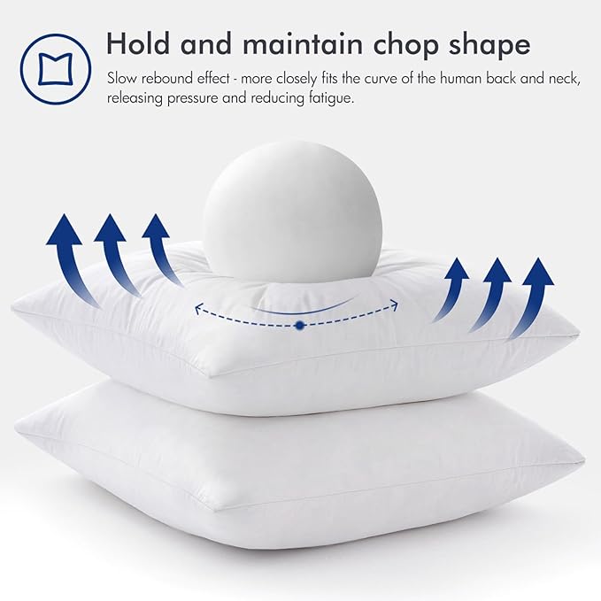 MIULEE 14x22 Pillow Inserts, Set of 2 Down Feather Throw Pillows for Couch Sofa Bed, Decorative Fluffy Throw Pillow Inserts Cotton Fabric,White