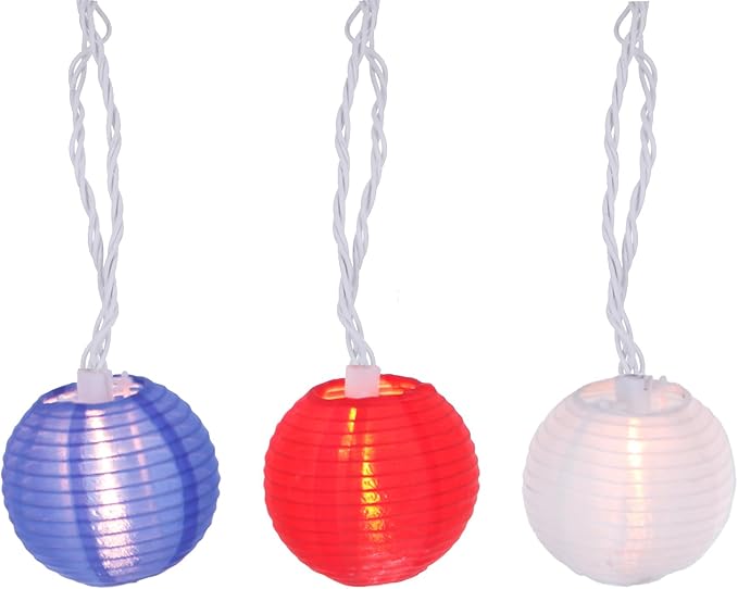 Lantern String Lights,Plug in & Connectable Decorative Lights,for Indoor & Outdoor Ambience Decoration,4th of July Lantern