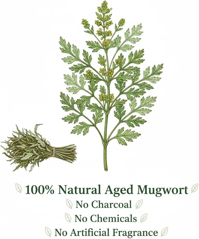 Seedlink Natural Mugwort Incense Sticks for Calming Meditation, Yoga, Relaxation. Natural Sleep Aid, Stress Relief and Air Purifying Herbal Incense (Mugwort)
