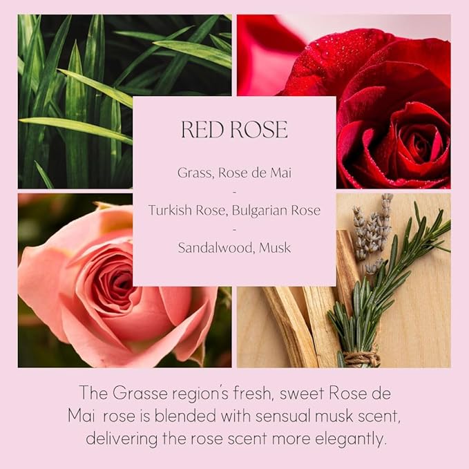 396 st. Peony Flower Reed Diffuser, Red Rose, 200ml(6.7oz) / Reed Diffuser Sets, Home Fragrance, Scented Oils, Home & Bathroom Décor