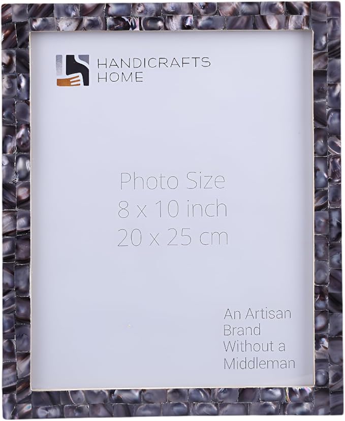 Handicrafts Home 8x10 Picture Frame Mother of Pearl Collection, Handcrafted Photo Frame, Small Picture Frame for Living Room, Wall Decor, Office Desk Decor, Vintage Picture Frames, Gift for her, Thanksgiving gift for friends & Family