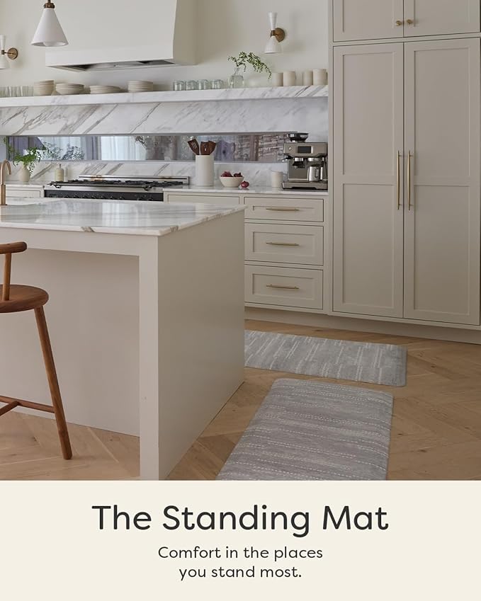 House of Noa Nama Standing Mat – Anti-Fatigue Cushioned Kitchen Mats for Floor | Ergonomic Bounce-Back Foam Kitchen Mats | Anti-Fatigue Mats for Kitchen & Standing | Aspen Dove | 22"x54"