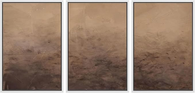 MUDECOR Framed Canvas Print Wall Art Minimalist Earthy Neutral Brown Abstract Illustrations Realism Decorative for Living Room, Bedroom, Office - 24"x36"x3 White