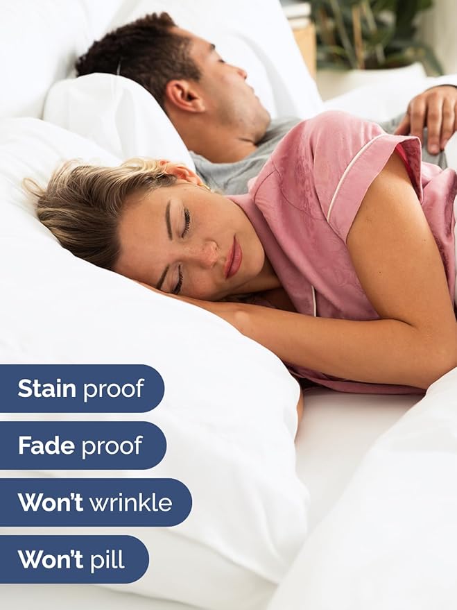 Extra Deep Full Sheet Set - 6 Piece Breathable and Cooling Sheets - Hotel Luxury Bed Sheets Set - Easy & Secure Fit - Soft, Wrinkle Free and Comfy Sheets Set - White Sheet Set with Extra Deep Pockets