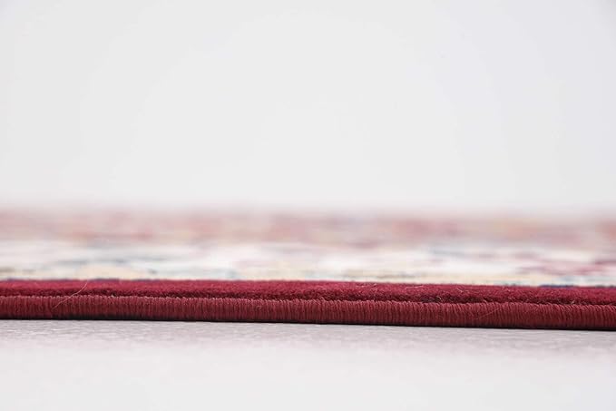 Unique Loom Narenj Collection Area Rug - Bristol (10' Round, Burgundy/ Beige)