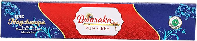 Dwaraka - Incense Sticks - Nag Champa Incense, 100 Sticks, All Natural, Chemical Free