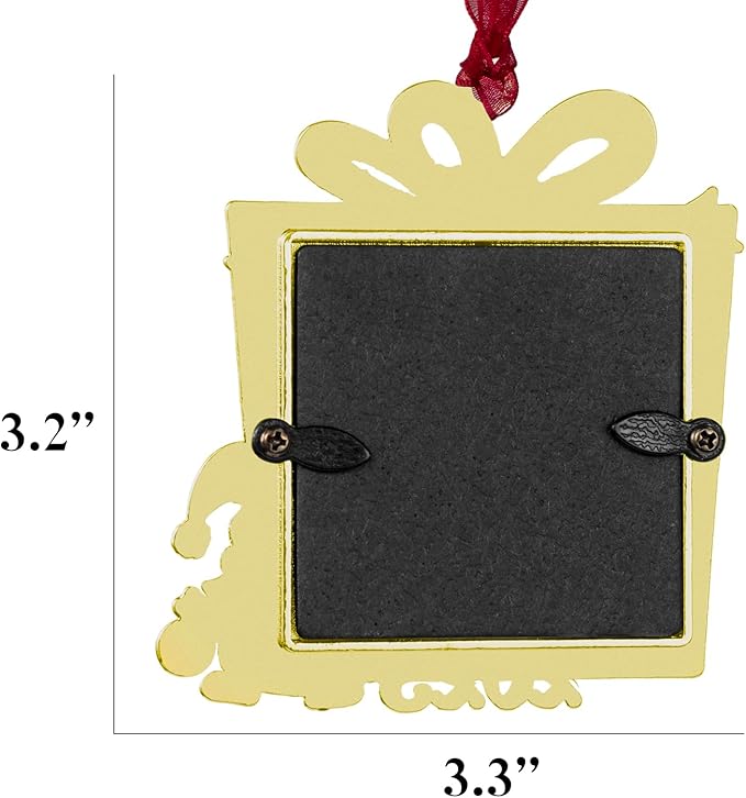 West style 2025 Christmas Tree Ornaments - Made of Zinc Alloy Glitter Powder Pendant 2x2 Inch Picture Frame Ornament for Pet and Baby Holiday Keepsake Gift (2025, Gnomes)