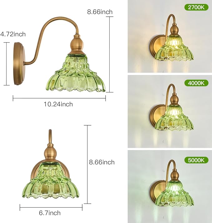 Vintage Bathroom Wall Sconces Green Bedroom Wall Light Fixtures Vanity Lights for Hallway