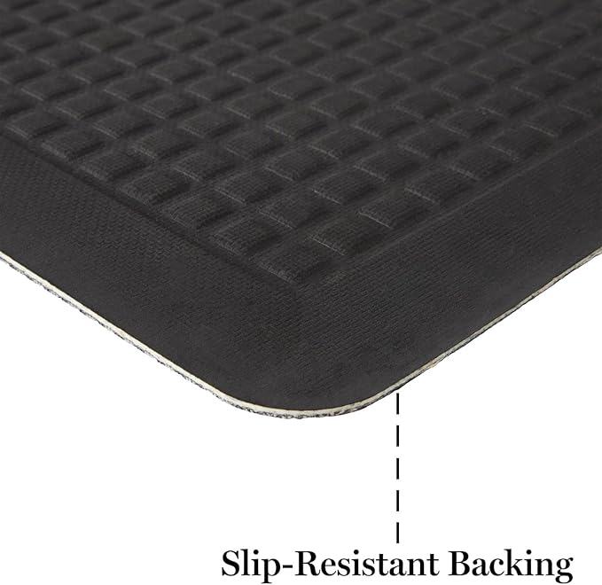 Martha Stewart Mira Modern Heathered Anti-Fatigue Air-Infused Kitchen Mat, Blue, 19.6"x39"