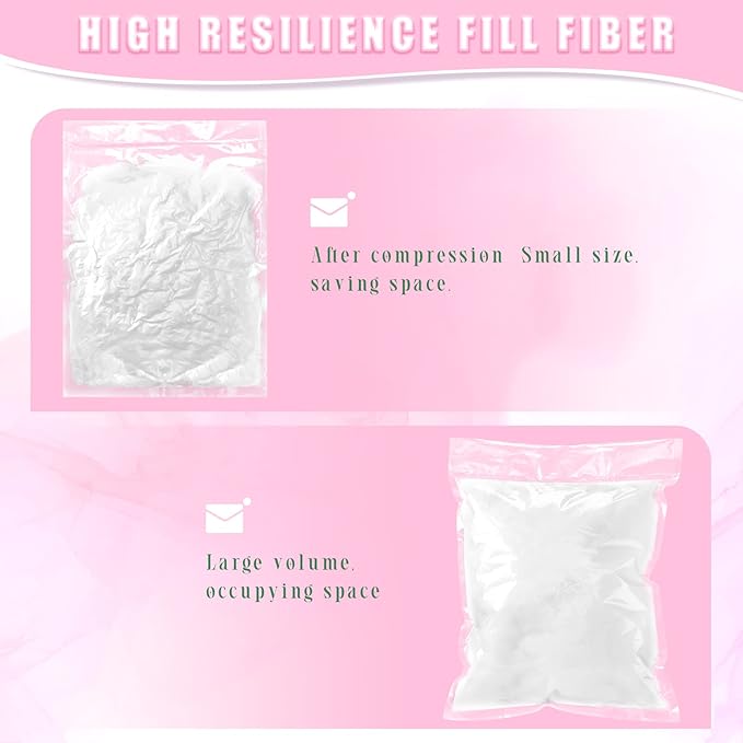 Woanger 4.4pound/ 70oz Polyester Polyfill Stuffing for Stuffed Animals Pillow Cushions Soft Cotton Poly Fiberfill Stuffing High Resilience Fiber for Couch Making Fluff Crafts Home Decors