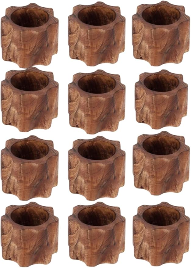 Napkin Rings Dining Table Napkin Holder, Classic Everyday Use Thanksgiving, Christmas Napkin Rings Buckles,Festive Party Gift Farmhouse for Table (Designing Napkin Ring Set of 12)