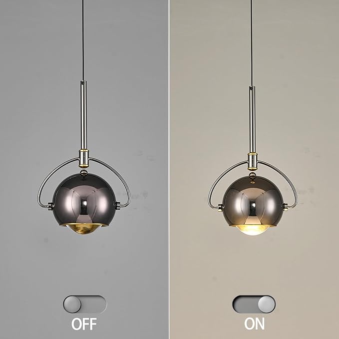 Modern Pendant Light, Black Pendant Lighting LED Dimmable, Adjustable Pendant Lights Kitchen Island Dinning Room,Bedroom,Bar, Kitchen Island Ceiling Hanging Light Fixtures(2-Pack)