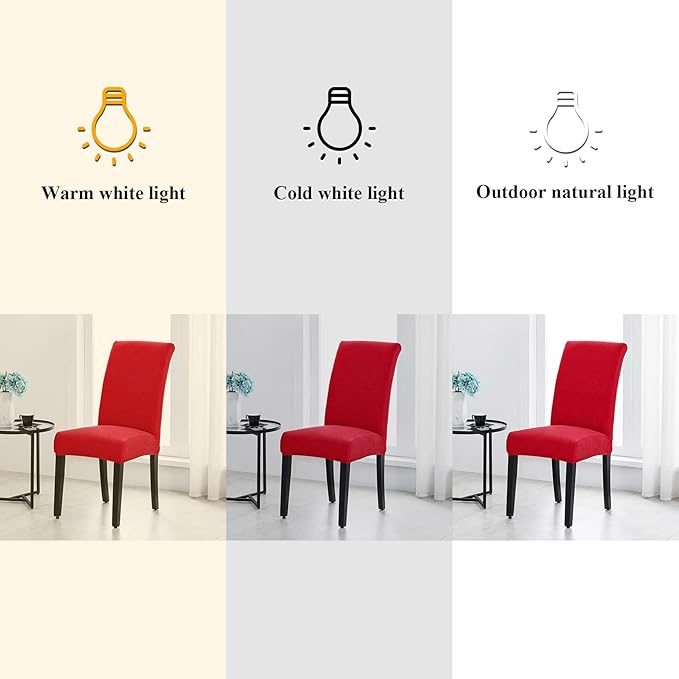 Joccun Chair Covers for Dining Room Set of 4,Dining Chair Slipcovers Stretch Dining Room Chair Covers Seat Protector,Washable Parsons Chair Cover for Home,Hotel,Banquet(Ruby,4 Pack)