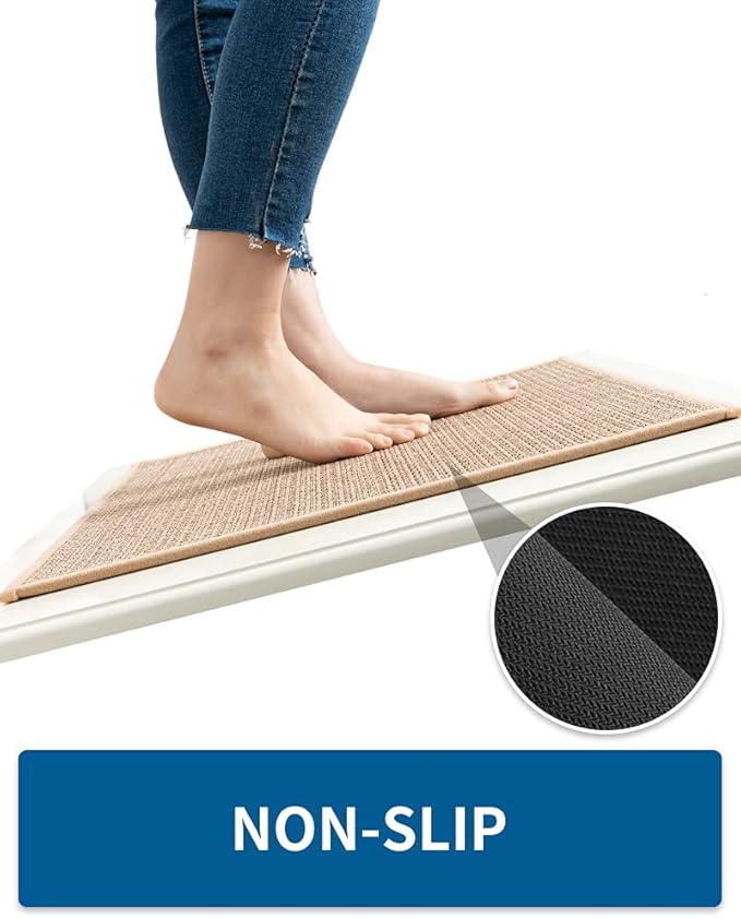 MontVoo Kitchen Rugs and Mats Non Skid Washable, Absorbent Runner Rugs for Kitchen, Front of Sink, Kitchen Mats for Floor (Beige, 20"x32")